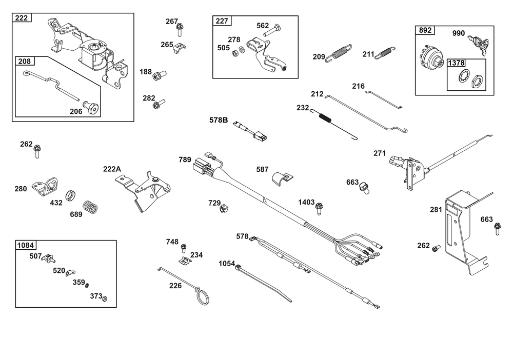 Controls Group Diagram and Parts List for 356447-3546-B5 200000 - 399999 Briggs and Stratton Engine